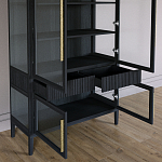 Витрина Primo со стеклянными фасадами и 2 ящиками Черный дуб варинант исполнения - 8 | Loft Concept в Волгограде