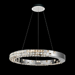 Люстра серебряная в форме кольца с мозаичным хрустальным оформлением Sparks of Crystal варинант исполнения - 3 | Loft Concept в Волгограде