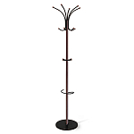 Вешалка коричневая с круглым основанием и черными металлическими крючками Industrial Metal Rust варинант исполнения - 1 | Loft Concept в Волгограде