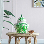 Ваза с зелёными листьями и крышкой Vase Green Leaves варинант исполнения - 5 | Loft Concept в Волгограде