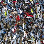 Ковер прямоугольный разноцветный из джинсовой одежды Zero Waste варинант исполнения - 2 | Loft Concept в Волгограде