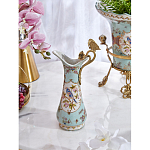 Кувшин с цветочным рисунком и бронзовой ручкой Blue Garden варинант исполнения - 6 | Loft Concept в Волгограде