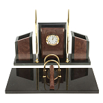 Настольный письменный набор из лемезита и змеевика с часами Royal Accessory варинант исполнения - 1 | Loft Concept в Волгограде