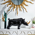Статуэтка черный носорог с золотыми рогами Golden Horned Black Rhino варинант исполнения - 4 | Loft Concept в Волгограде