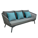 Диван трехместный уличный серый Gray Fiber варинант исполнения - 1 | Loft Concept в Волгограде