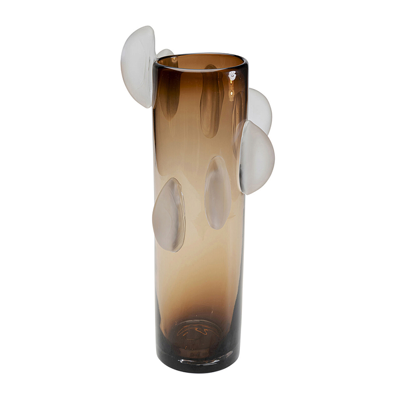 Ваза коричневая Forma Mare со стеклянными вставками Коричневый Прозрачный в Волгограде | Loft Concept 