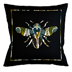 Подушка декоративная пчела сине-зелёный орнамент Ikat Pattern варинант исполнения - 1 | Loft Concept в Волгограде