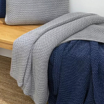 Плед из хлопка серого цвета Waffle Comfort варинант исполнения - 4 | Loft Concept в Волгограде