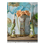 Ваза высокая из фарфора на бронзовом основании Turquoise Blooming Garden варинант исполнения - 10 | Loft Concept в Волгограде