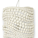 Настенный бра декорированный деревянными белыми круглыми бусинами White Wooden Beads Wall Lamp варинант исполнения - 2 | Loft Concept в Волгограде