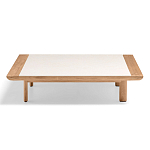 Дизайнерский кофейный стол из дерева с керамической столешницей уличный SWAY Coffee Table варинант исполнения - 5 | Loft Concept в Волгограде