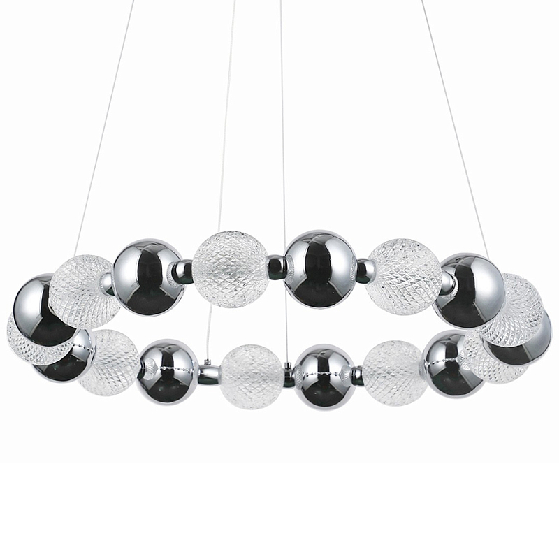 Светодиодная кольцевая люстра Crystal Globule Chrome Chandelier Хром Прозрачный Светодиодная кольцевая люстра Crystal Globule Chrome Chandelier Хром Прозрачный в Волгограде | Loft Concept