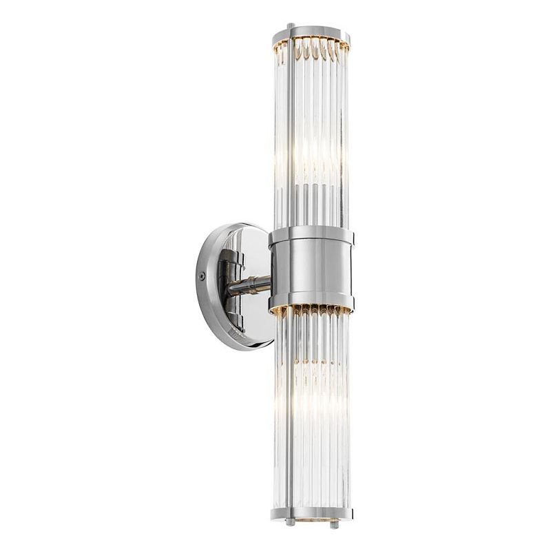 Бра Wall Lamp Claridges Double Nickel Никель Прозрачное Стекло Бра Wall Lamp Claridges Double Nickel Никель Прозрачное Стекло в Волгограде | Loft Concept