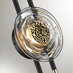 Бра черного цвета с круглым прозрачным стеклянным плафоном Virelia  варинант исполнения - 4 | Loft Concept в Волгограде