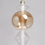 Подвесной светильник с вертикальной композицией из прозрачных и янтарных стеклянных шаров и ромбов Gabriel Scott Luna варинант исполнения - 16 | Loft Concept в Волгограде