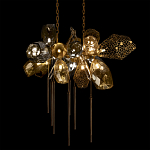 Люстра подвесная с 18-ю стеклянными плафонами с вертикальными подвесками Gilded Mirage  варинант исполнения - 4 | Loft Concept в Волгограде