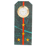 Часы погон ВС подарочные настольные из натурального камня Змеевик Military Clock варинант исполнения - 10 | Loft Concept в Волгограде