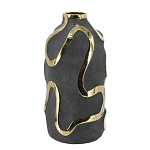 Ваза с золотыми акцентными полосами на черном матовом фоне Accent Tape варинант исполнения - 2 | Loft Concept в Волгограде