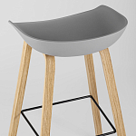 Барный стул на ножках из натурального дерева Boras Grey варинант исполнения - 6 | Loft Concept в Волгограде