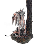 Настольная лампа с абажуром Дракон Silver Red Dragon Коричневый абажур варинант исполнения - 3 | Loft Concept в Волгограде