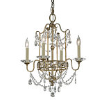 Люстра подвеная с 4-мя лампами и стеклянными подвесками в классическом стиле Feiss варинант исполнения - 1 | Loft Concept в Волгограде