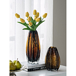 Ваза стеклянная янтарного цвета с текстурированным силуэтом Carambola варинант исполнения - 5 | Loft Concept в Волгограде