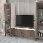 Витрина левая 1-дверная с ящиком и 5-ю белыми полками Harper Line варинант исполнения - 2 | Loft Concept в Волгограде