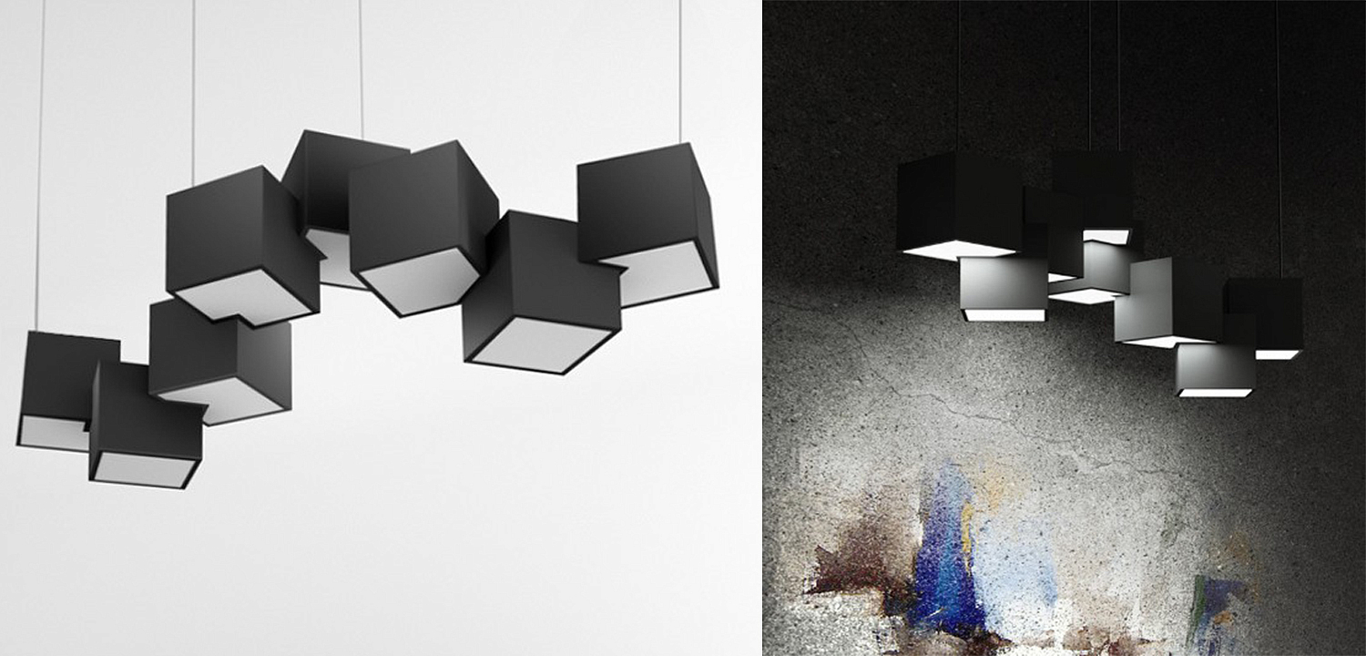Дизайнерский светодиодный светильник Черный Eight Squares Lamp Дизайнерский светодиодный светильник Черный Eight Squares Lamp - Loft-Concept в Волгограде