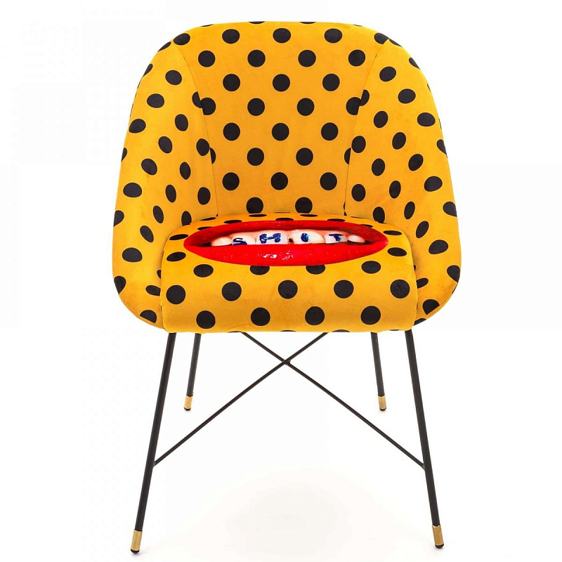 Кресло Seletti Padded Chair Shit Желтый Черный в Волгограде | Loft Concept 