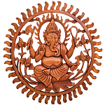 Панно из дерева круглое Ганеша Panel With Animals варинант исполнения - 1 | Loft Concept в Волгограде