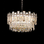 Круглая люстра с хрустальными подвесками на серебряном каркасе Gorgeous Crystal Light варинант исполнения - 8 | Loft Concept в Волгограде