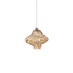 Подвесной светильник с плафоном из фактурного светло-янтарного стекла Light Ensemble варинант исполнения - 2 | Loft Concept в Волгограде