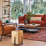 Металлический стеллаж с деревянными полками и ящиками Menzie Metal Wood Rack варинант исполнения - 6 | Loft Concept в Волгограде