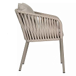 Стул серо-бежевый с декоративным плетением на спинке и подлокотниках Chair Weave варинант исполнения - 2 | Loft Concept в Волгограде