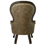 Кресло кожаное с мягкими подлокотниками на 4-х деревянных ножках Evelyn Classical Armchair варинант исполнения - 2 | Loft Concept в Волгограде