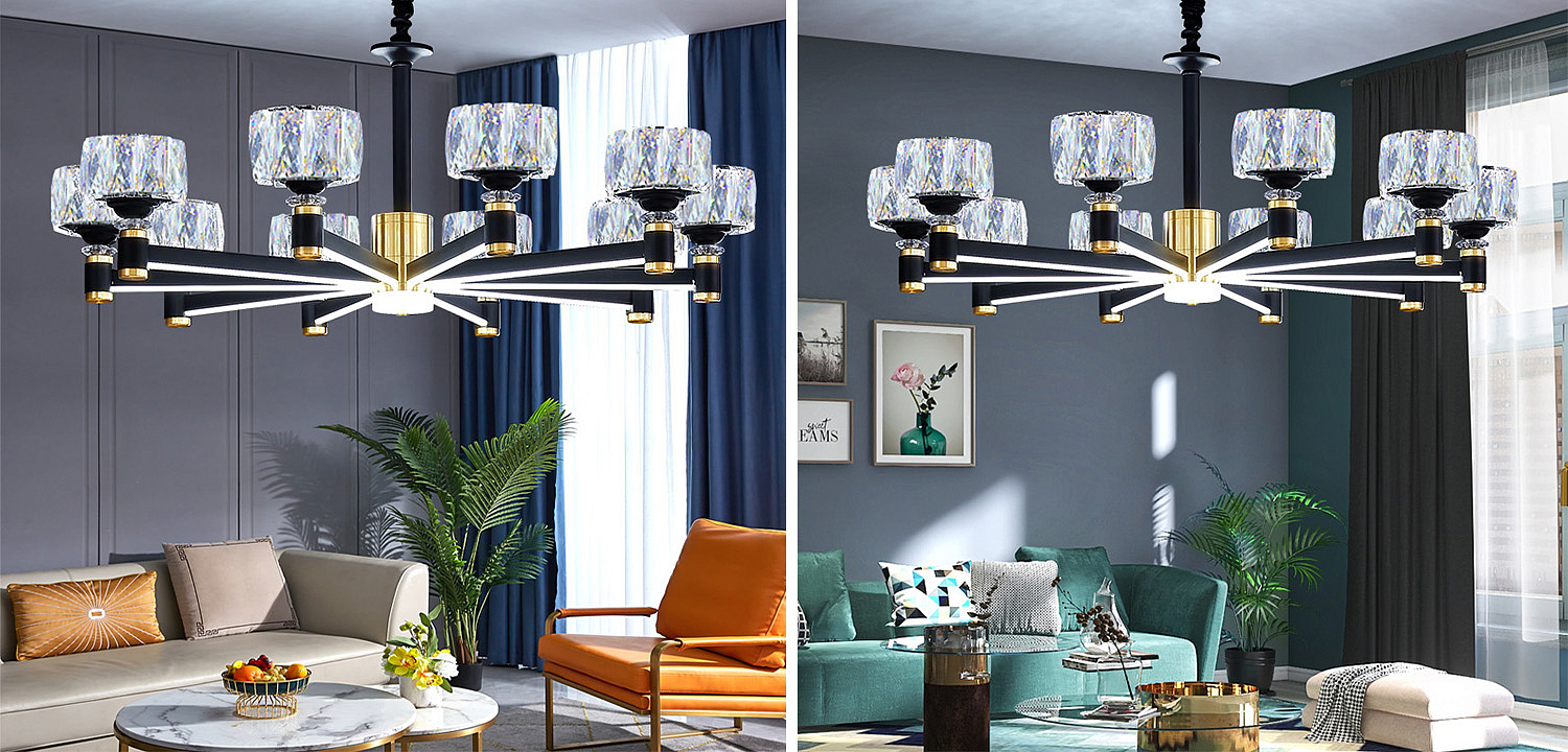 Дизайнерская Люстра 10 хрустальных плафонов Crystal Shades Chandelier Дизайнерская Люстра 10 хрустальных плафонов Crystal Shades Chandelier - Loft-Concept в Волгограде