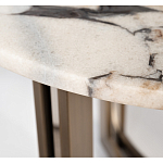 Столик журнальный с круглой мраморной столешницей Unique Stone Design варинант исполнения - 3 | Loft Concept в Волгограде