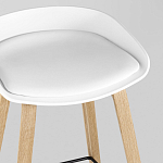 Барный стул на ножках из натурального дерева Boras White варинант исполнения - 7 | Loft Concept в Волгограде