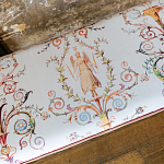 Банкетка из массива бука бежевая с растительным орнаментом Raffael Beige Floral Banquette варинант исполнения - 2 | Loft Concept в Волгограде