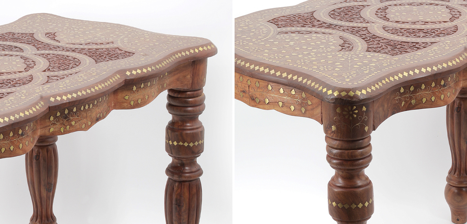 Кофейный стол из дерева с инкрустацией Wooden Bone Inlay Coffee Table Кофейный стол из дерева с инкрустацией Wooden Bone Inlay Coffee Table - Loft-Concept в Волгограде