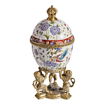 Шкатулка в форме яйца на величественных львах из фарфора с бронзовыми элементами Eden Garden варинант исполнения - 4 | Loft Concept в Волгограде