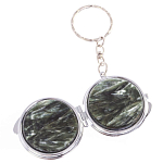 Зеркало брелок карманное двухстороннее из натурального камня Серафинит Stone Mirrors варинант исполнения - 6 | Loft Concept в Волгограде