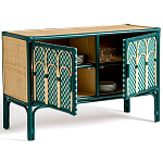 Комод для посуды из ротанга Felice Rattan Green варинант исполнения - 3 | Loft Concept в Волгограде