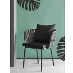 Стул мягкий с декором в виде плетеных лент на спинке и подлокотниках Semicircular Chair Decorated with Ribbons варинант исполнения - 1 | Loft Concept в Волгограде