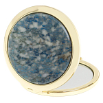 Зеркало карманное складное круглое из натурального камня Лазурит в подарочной упаковке Gold Stone Mirrors варинант исполнения - 2 | Loft Concept в Волгограде