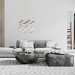 Люстра с 7-ю прозрачными плафонами из стекла в форме капли на круглом потолочном основании цвета хром Lucid Rain  варинант исполнения - 11 | Loft Concept в Волгограде