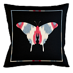 Подушка декоративная бабочка с узором красного и серого цвета Ikat Pattern варинант исполнения - 1 | Loft Concept в Волгограде