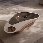 Журнальный столик фигурный со стеклянной столешницей Table Drop варинант исполнения - 1 | Loft Concept в Волгограде