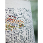 Настольная лампа с принтом на белом тканевом абажуре Roof Garden Lamp варинант исполнения - 4 | Loft Concept в Волгограде