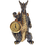 Часы в виде дракона Gold Black Dragon with Clock варинант исполнения - 1 | Loft Concept в Волгограде